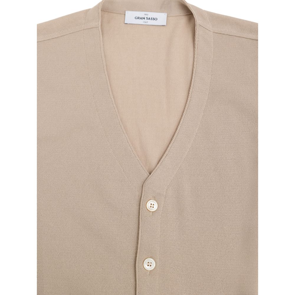 Beige Cotton Sleveless Jacket - ventzia