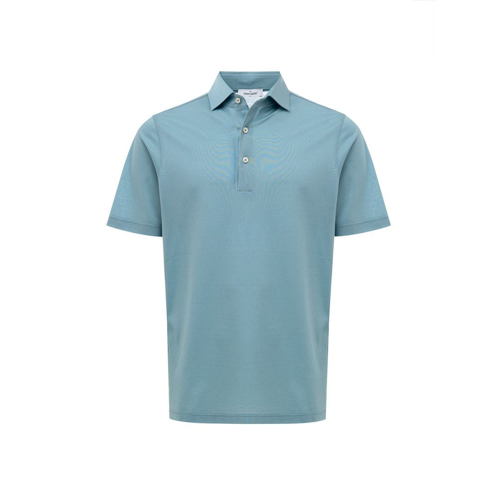 Blue Cotton Polo Shirt - ventzia
