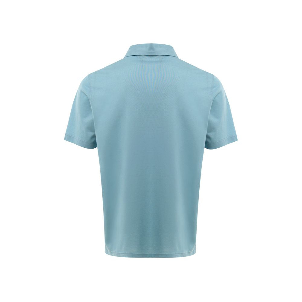 Blue Cotton Polo Shirt - ventzia