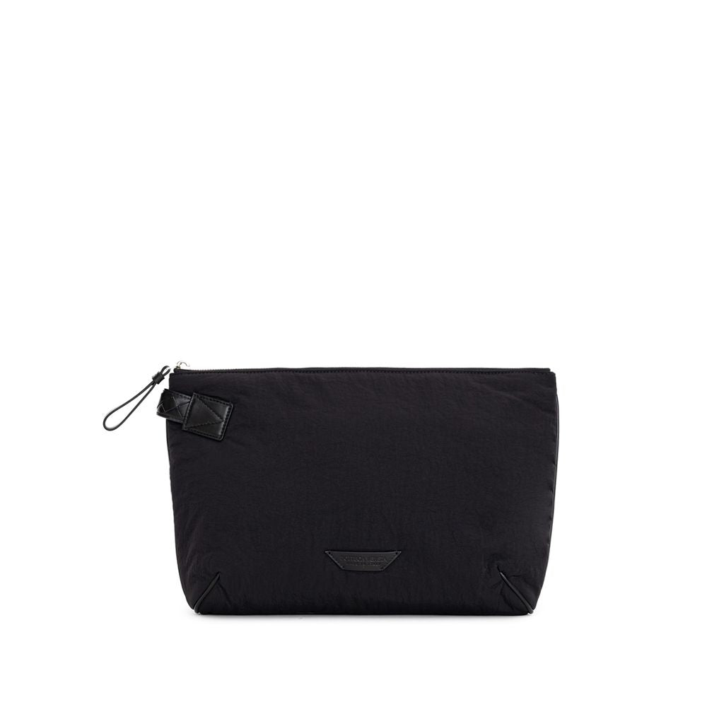 Black Nylon Clutch Bag - ventzia