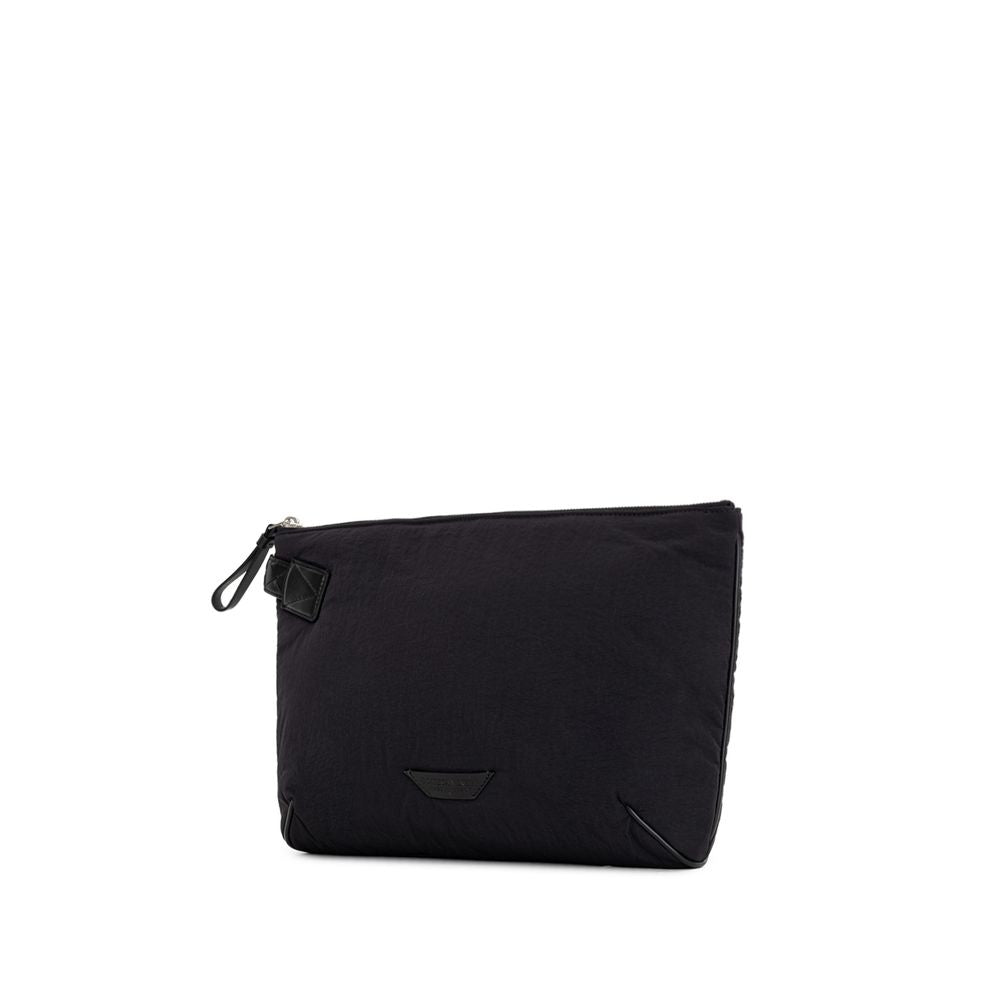 Black Nylon Clutch Bag - ventzia