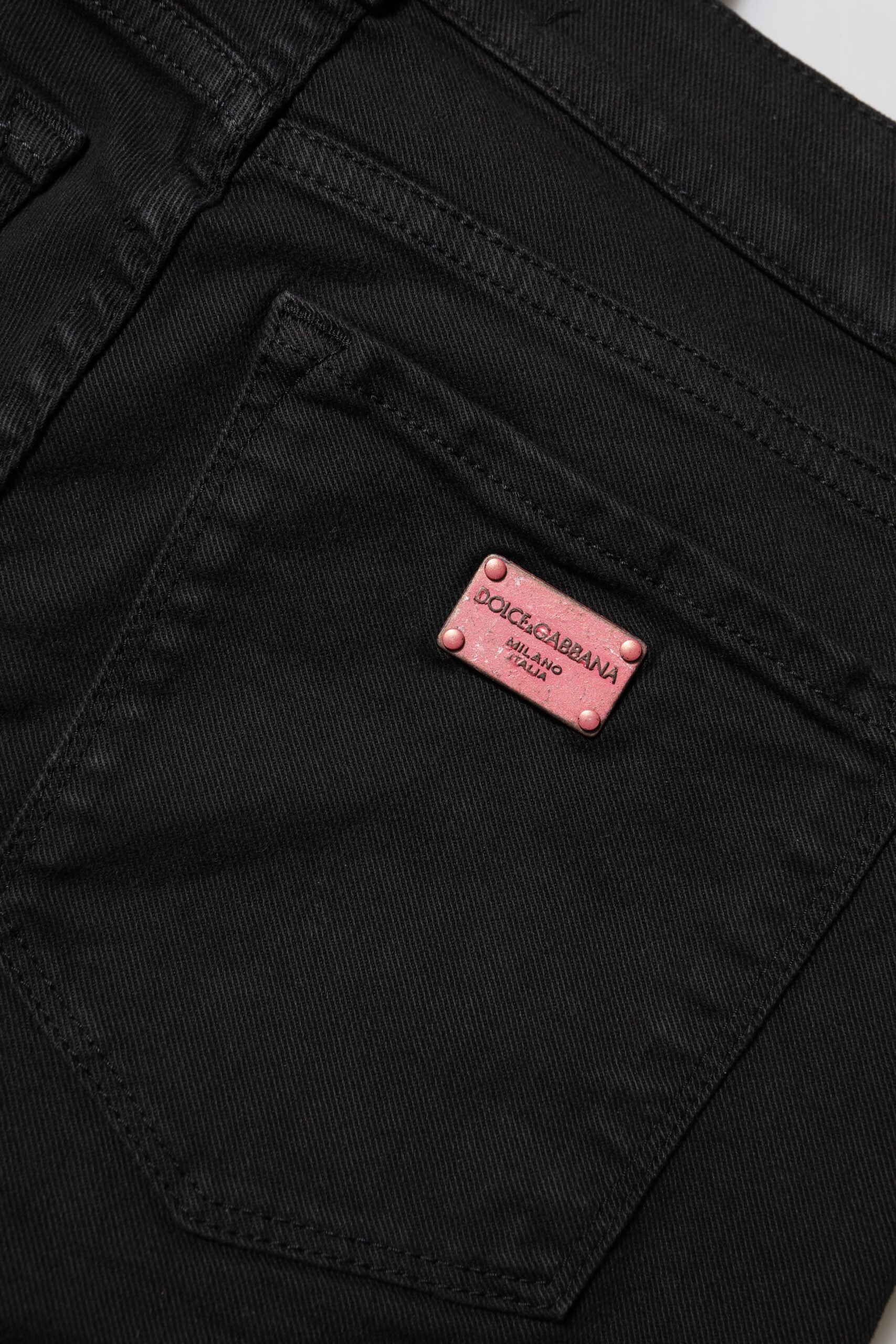 Black Cotton Skinny Mid Waist Denim Jeans - ventzia