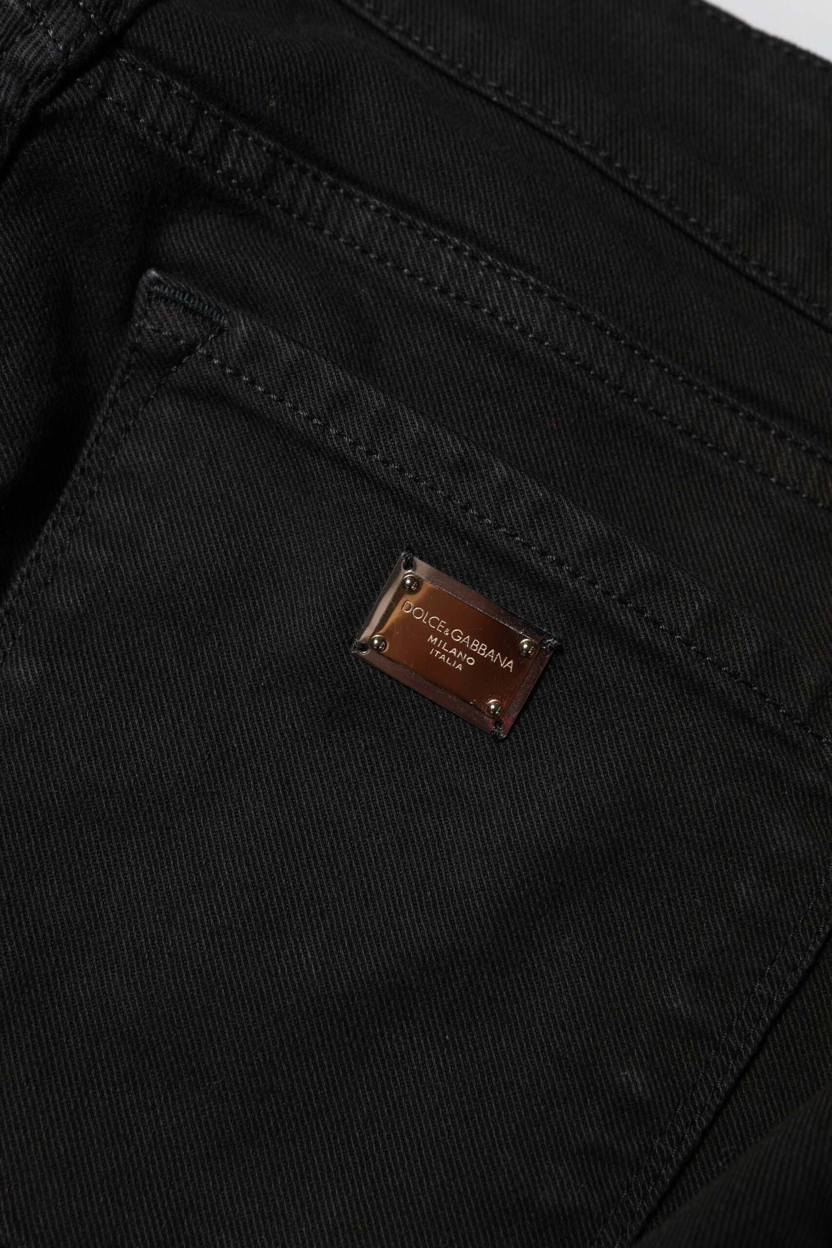 Black Cotton Skinny Mid Waist Denim Jeans - ventzia
