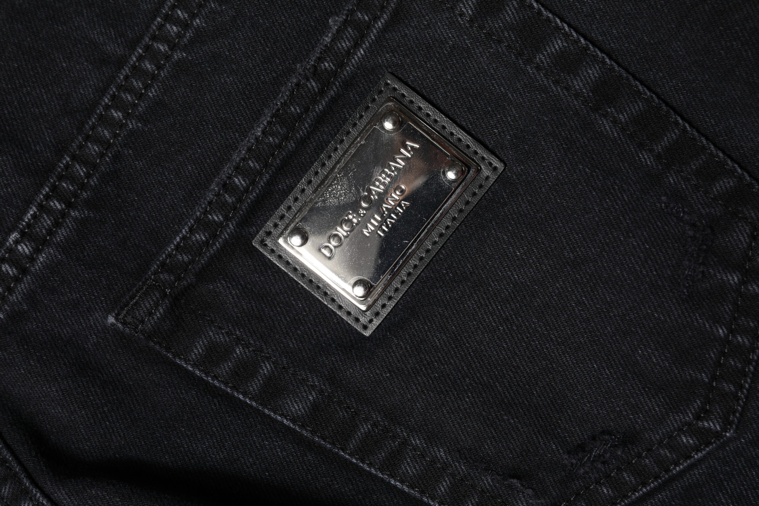Black Cotton Tattered Mid Waist Denim Jeans - ventzia