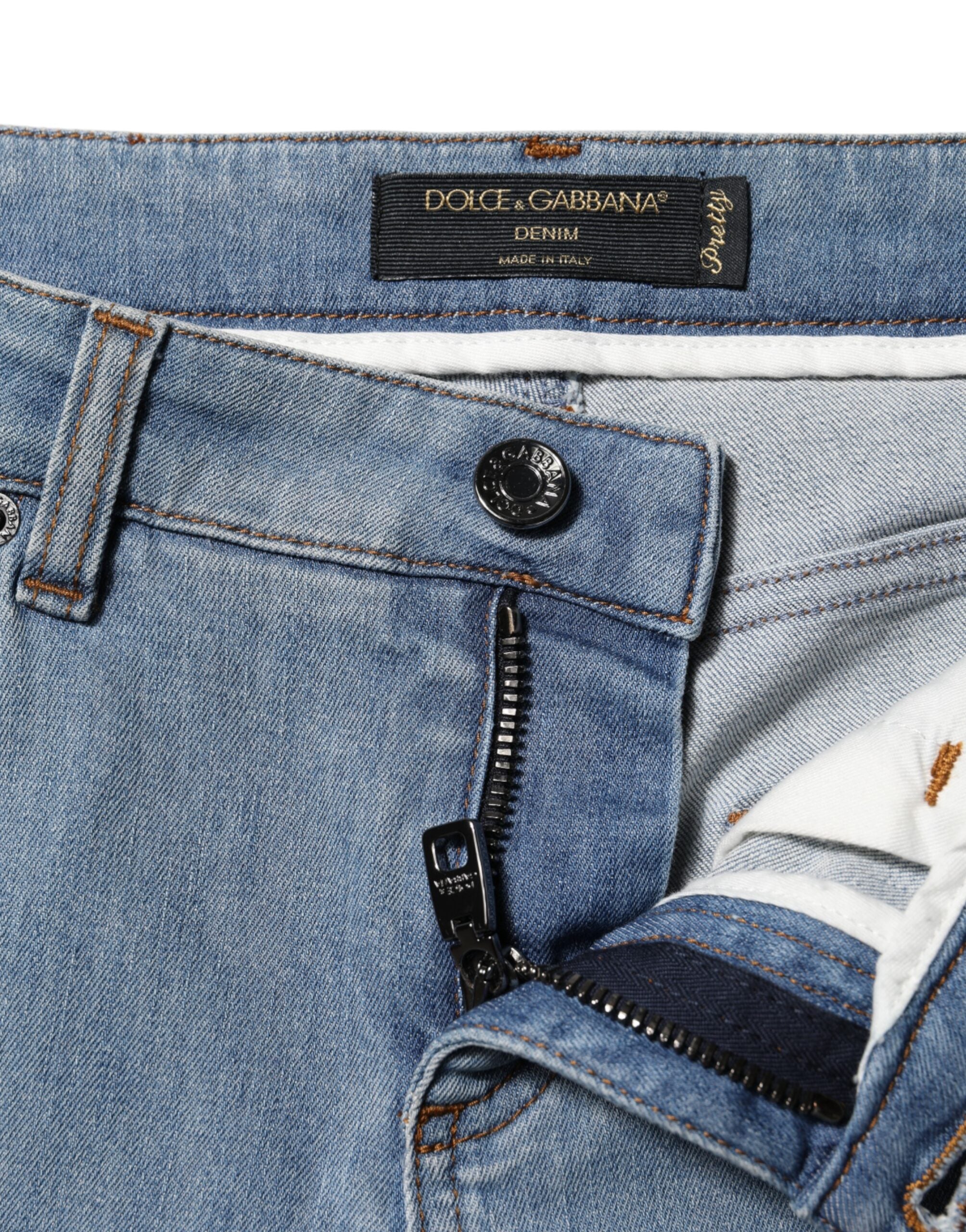 Blue Cotton PRETTY MidWaist Skinny Denim Jeans - ventzia