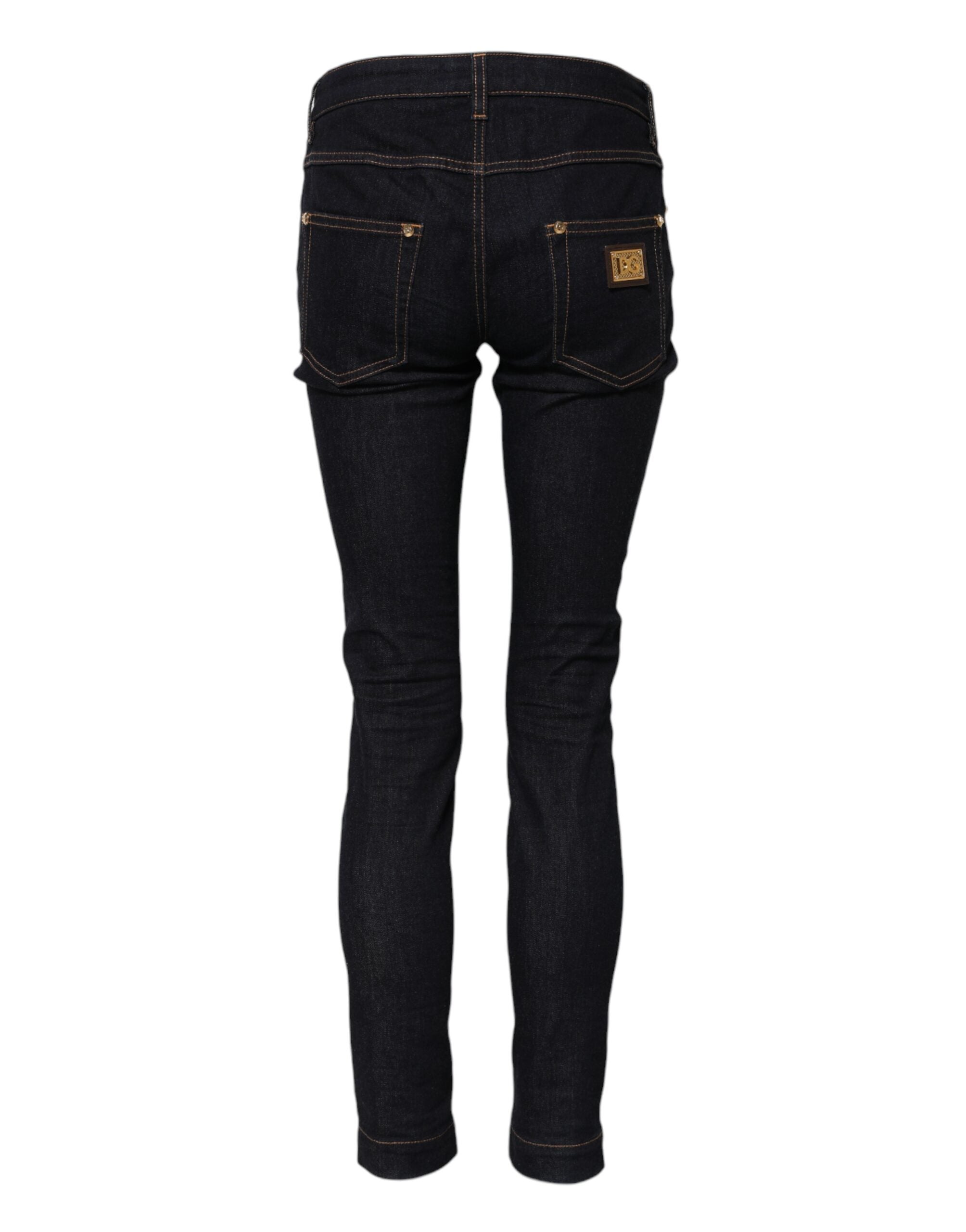 Blue Cotton PRETTY LowWaist Skinny Denim Jeans - ventzia