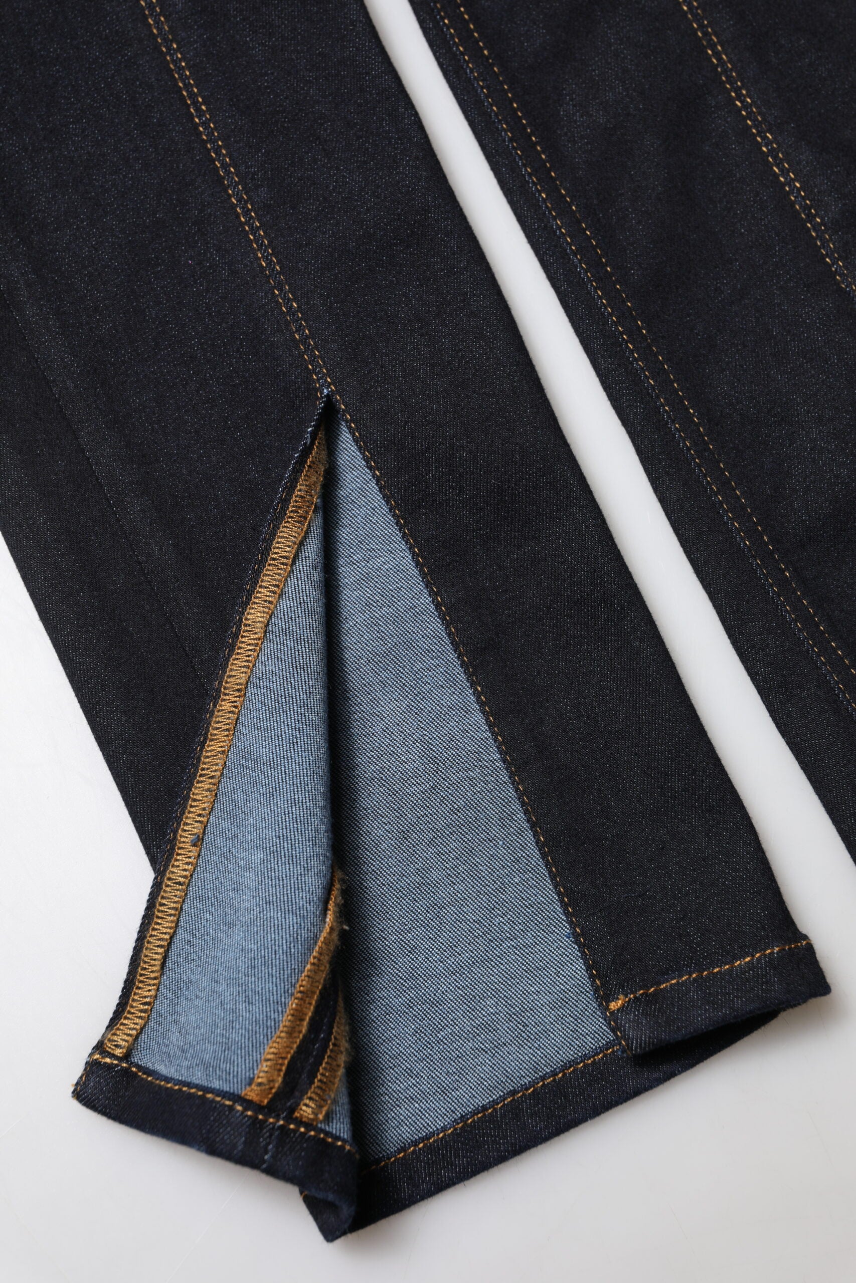 Blue Cotton High Waist Skinny Denim Jeans - ventzia