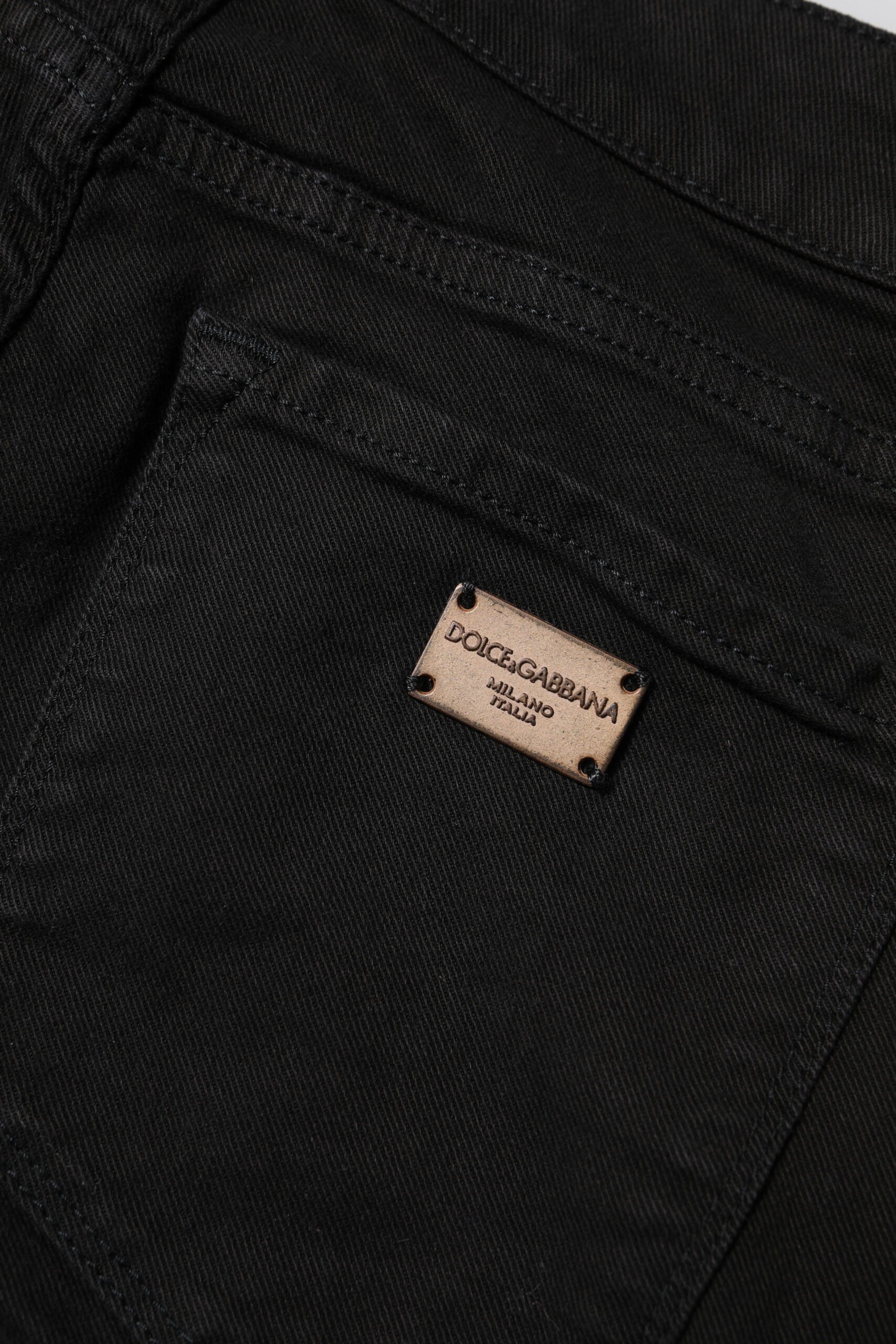 Black Cotton Skinny Mid Waist Denim Jeans - ventzia
