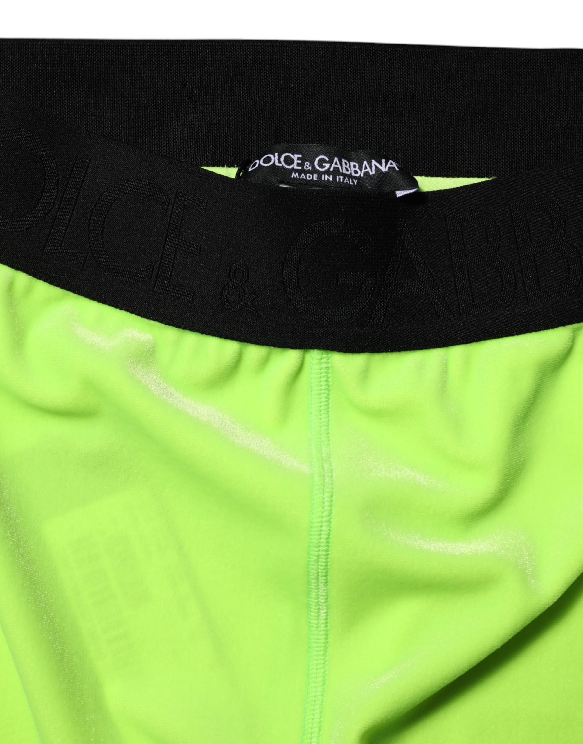 Green Nylon Slim Fit Leggings Pants - ventzia