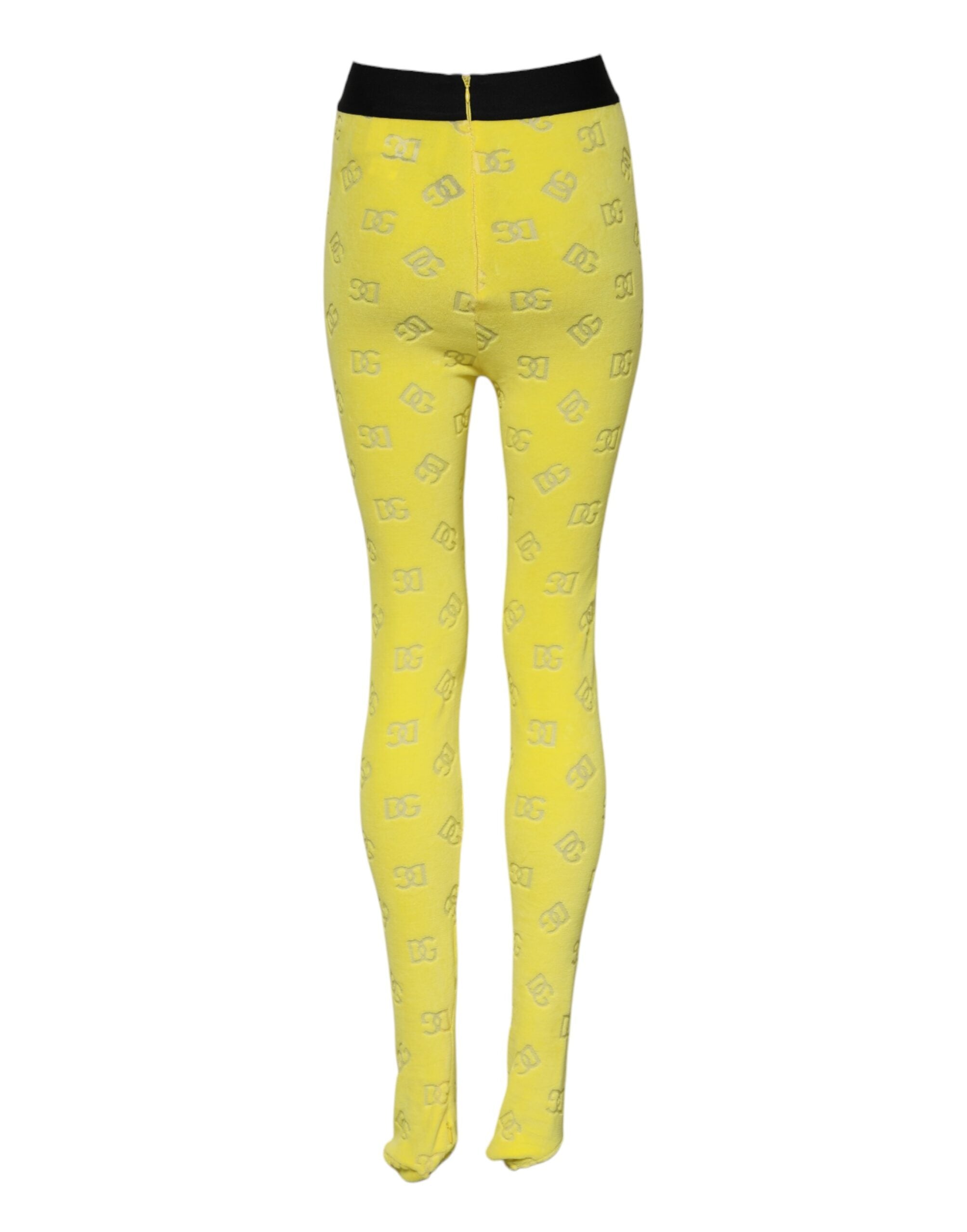 Yellow Logo Slim Fit Leggings Pants - ventzia