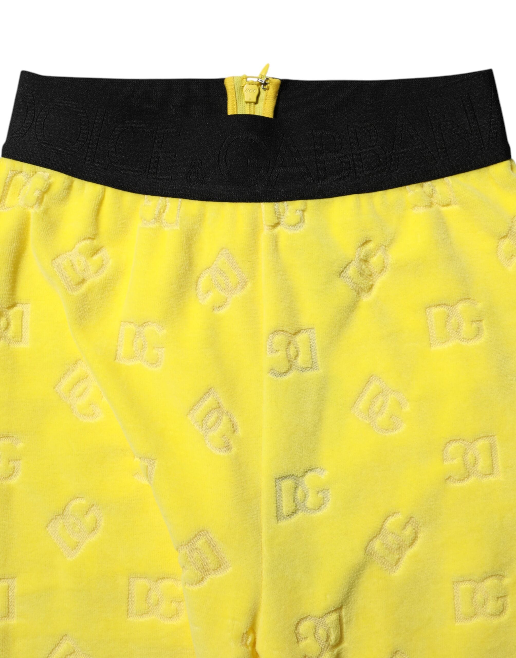 Yellow Logo Slim Fit Leggings Pants - ventzia