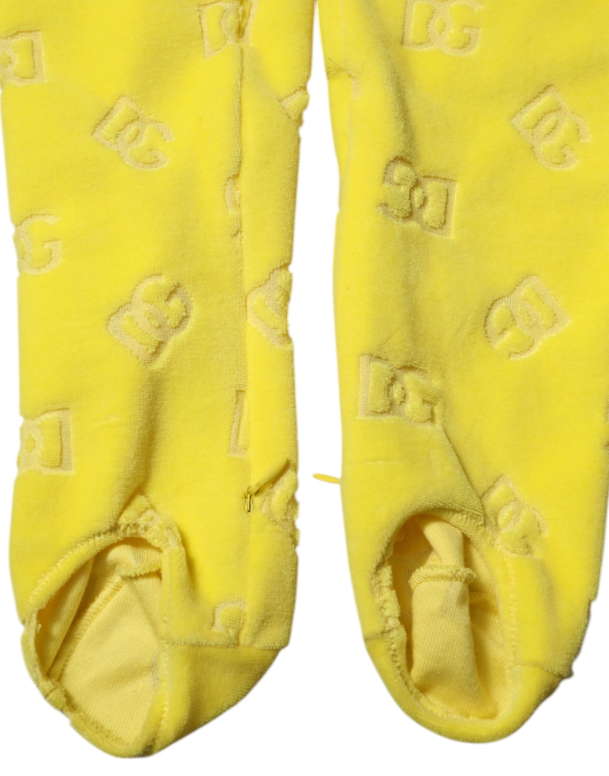 Yellow Logo Slim Fit Leggings Pants - ventzia