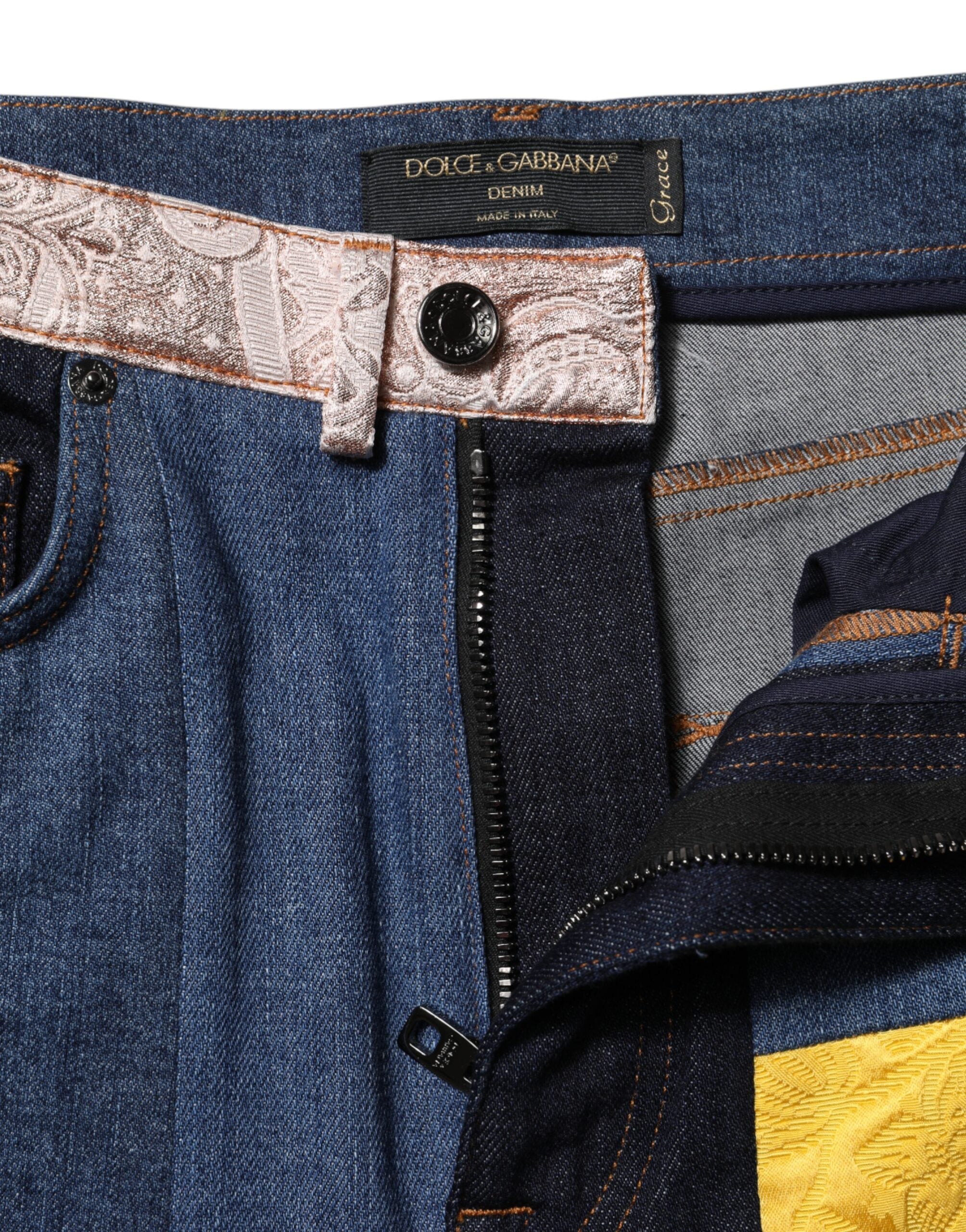 Multicolor Patchwork Skinny Denim Jeans - ventzia