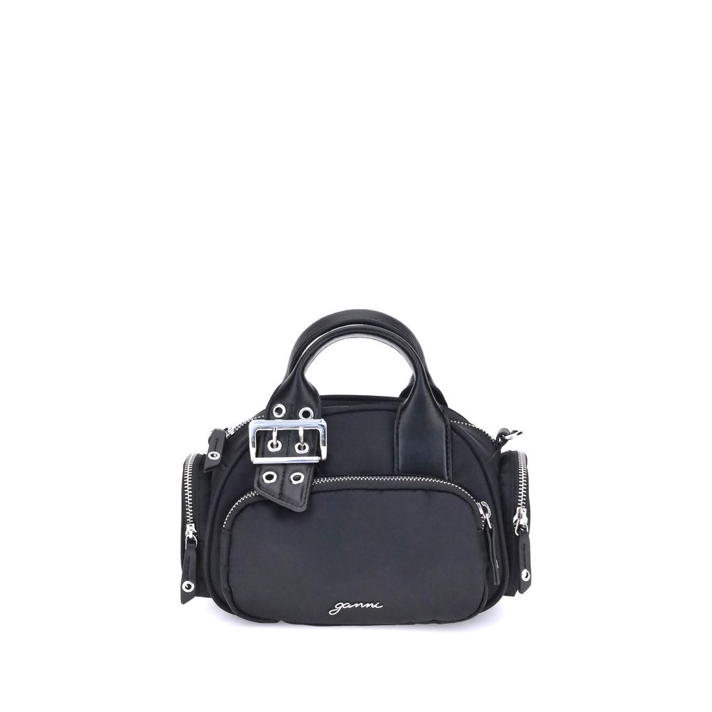 Black Nylon Shoulder Bag - ventzia