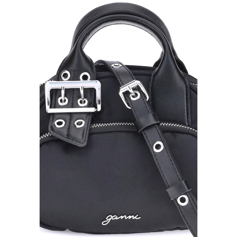 Black Nylon Shoulder Bag - ventzia