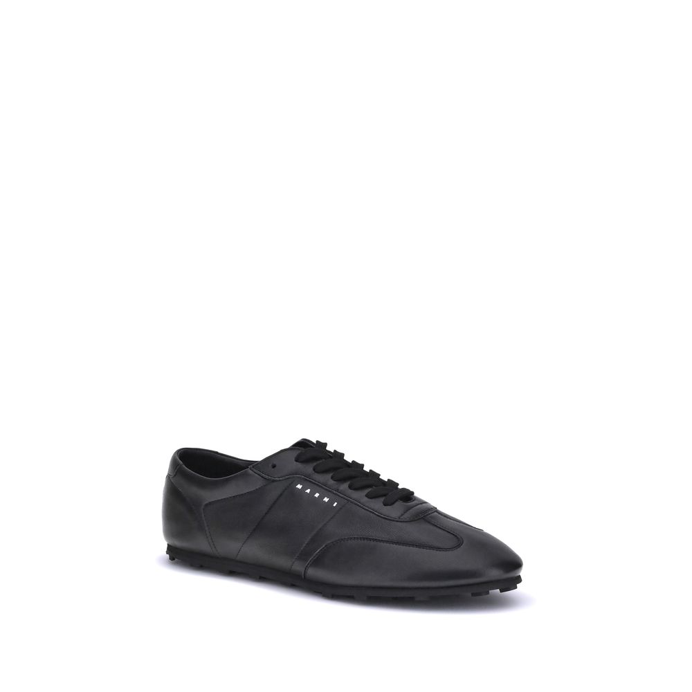 Black Calf Leather Bos Taurus Athletic Sneakers - ventzia
