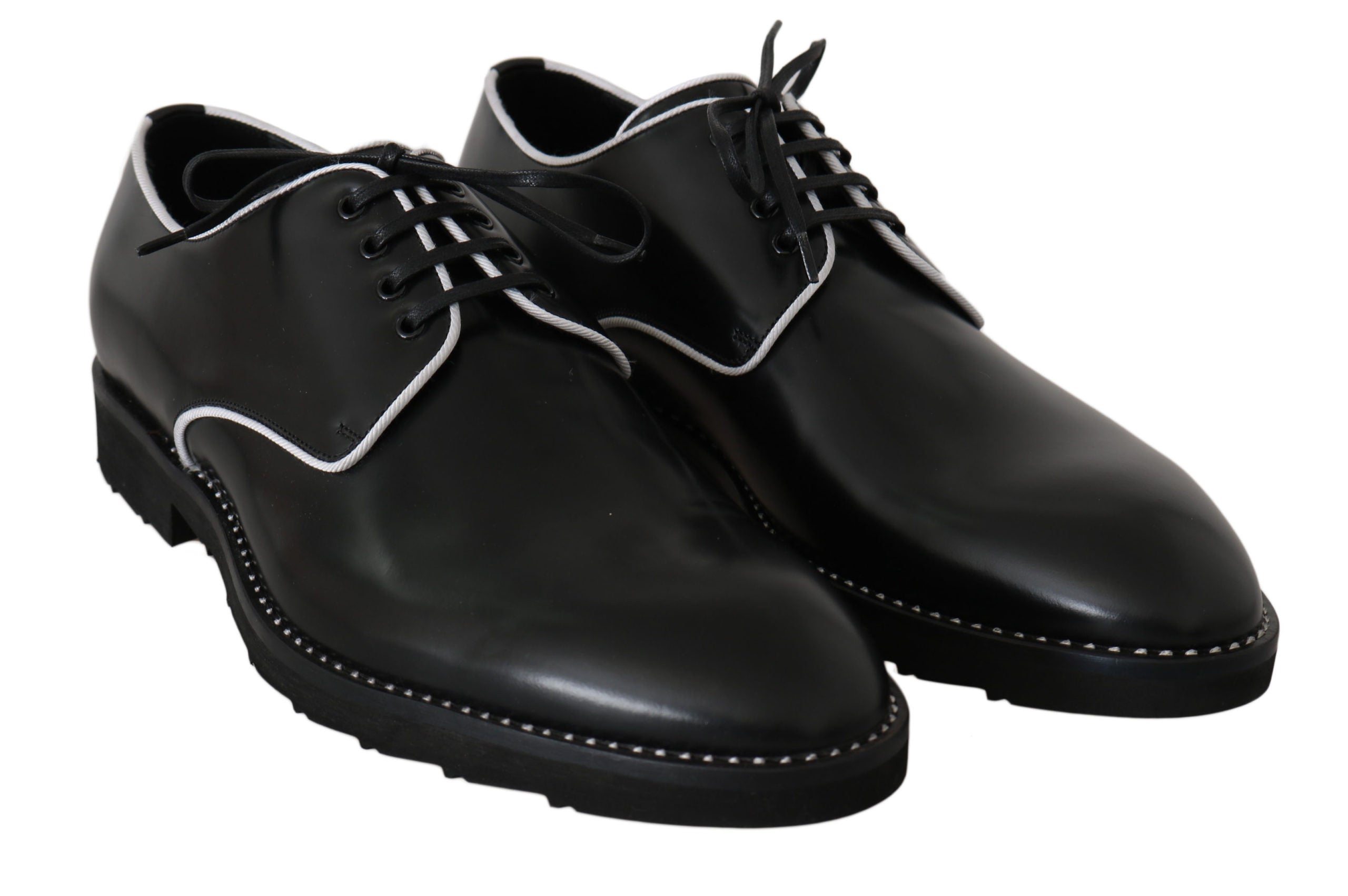 Elegant Black Leather Derby Dress Shoes - ventzia