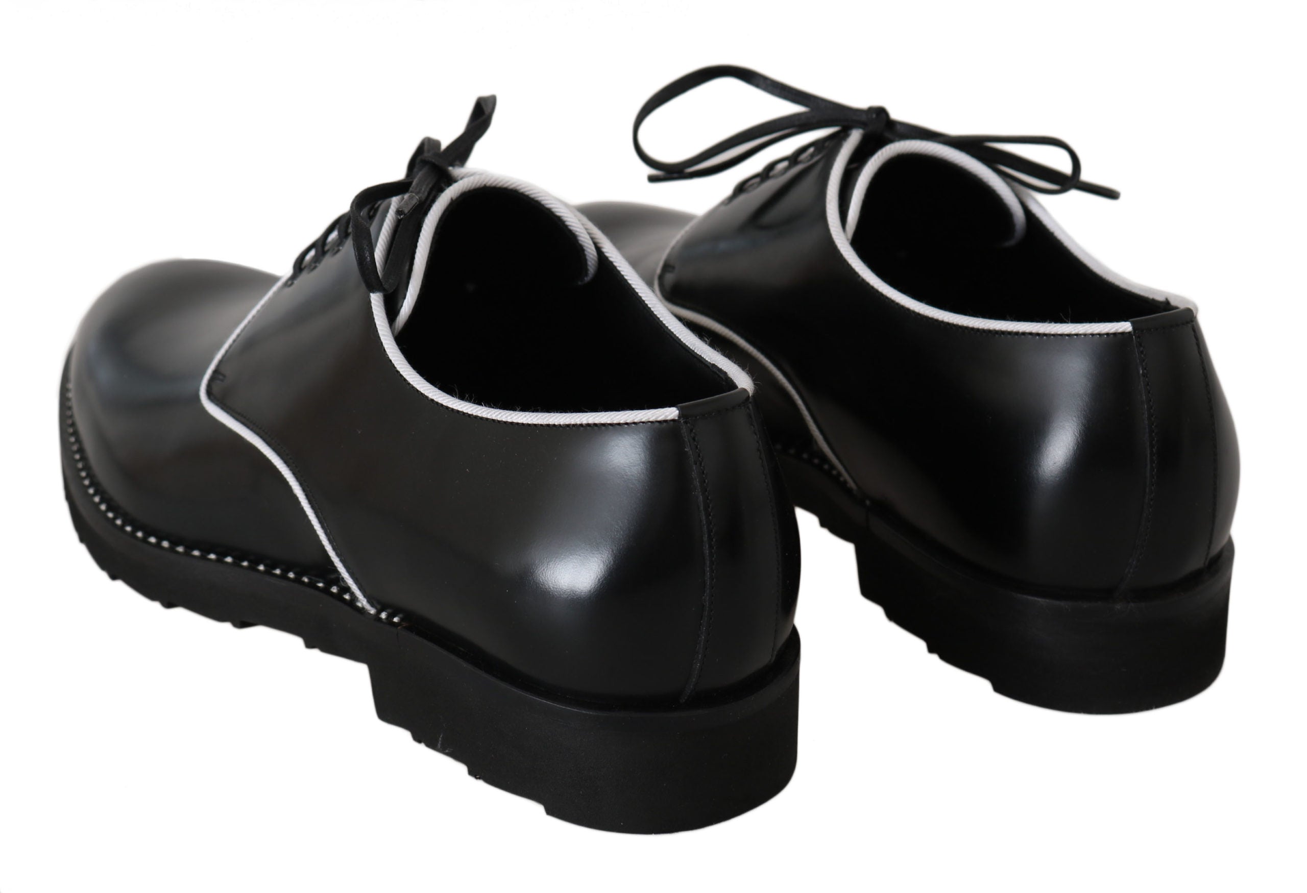 Elegant Black Leather Derby Dress Shoes - ventzia
