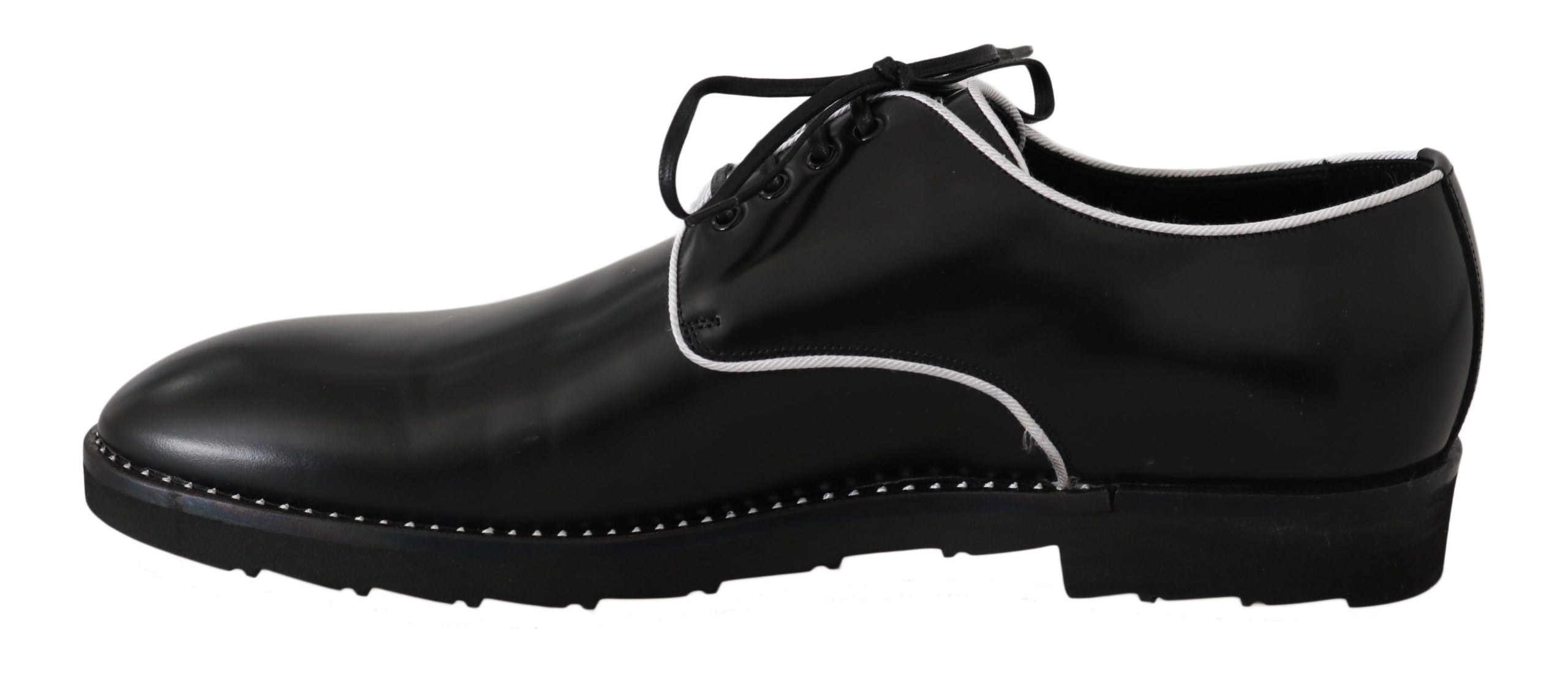 Elegant Black Leather Derby Dress Shoes - ventzia