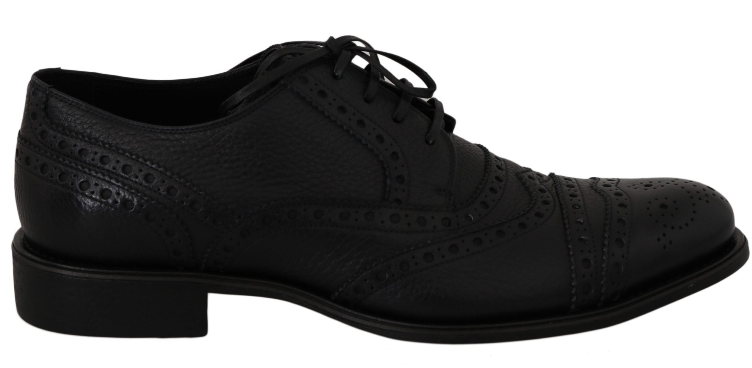 Elegant Dark Blue Wingtip Derby Dress Shoes - ventzia
