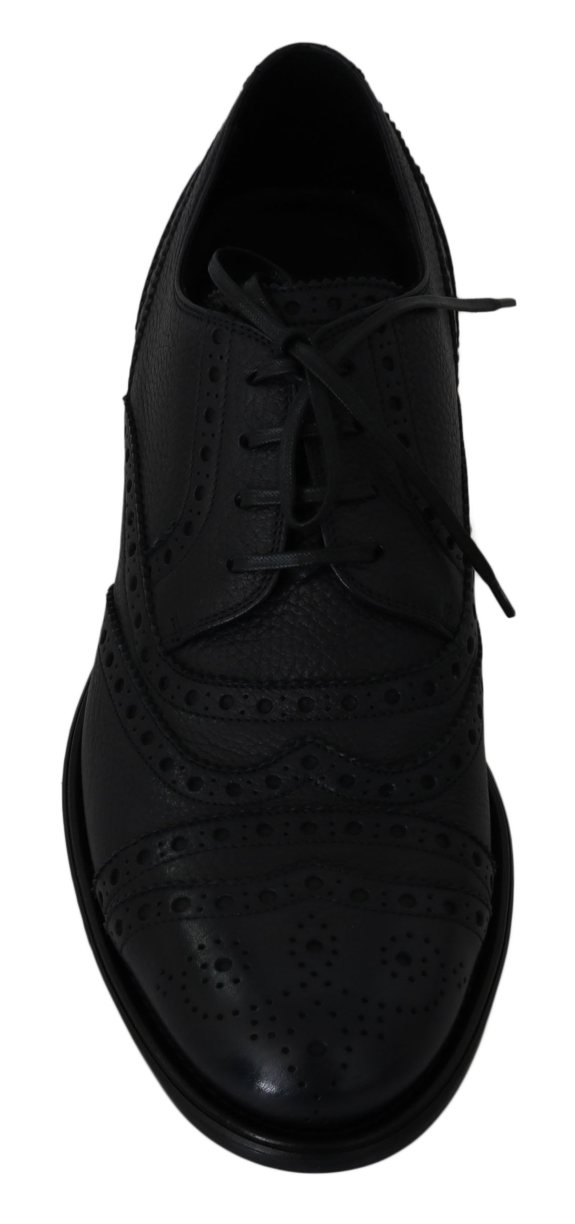 Elegant Dark Blue Wingtip Derby Dress Shoes - ventzia