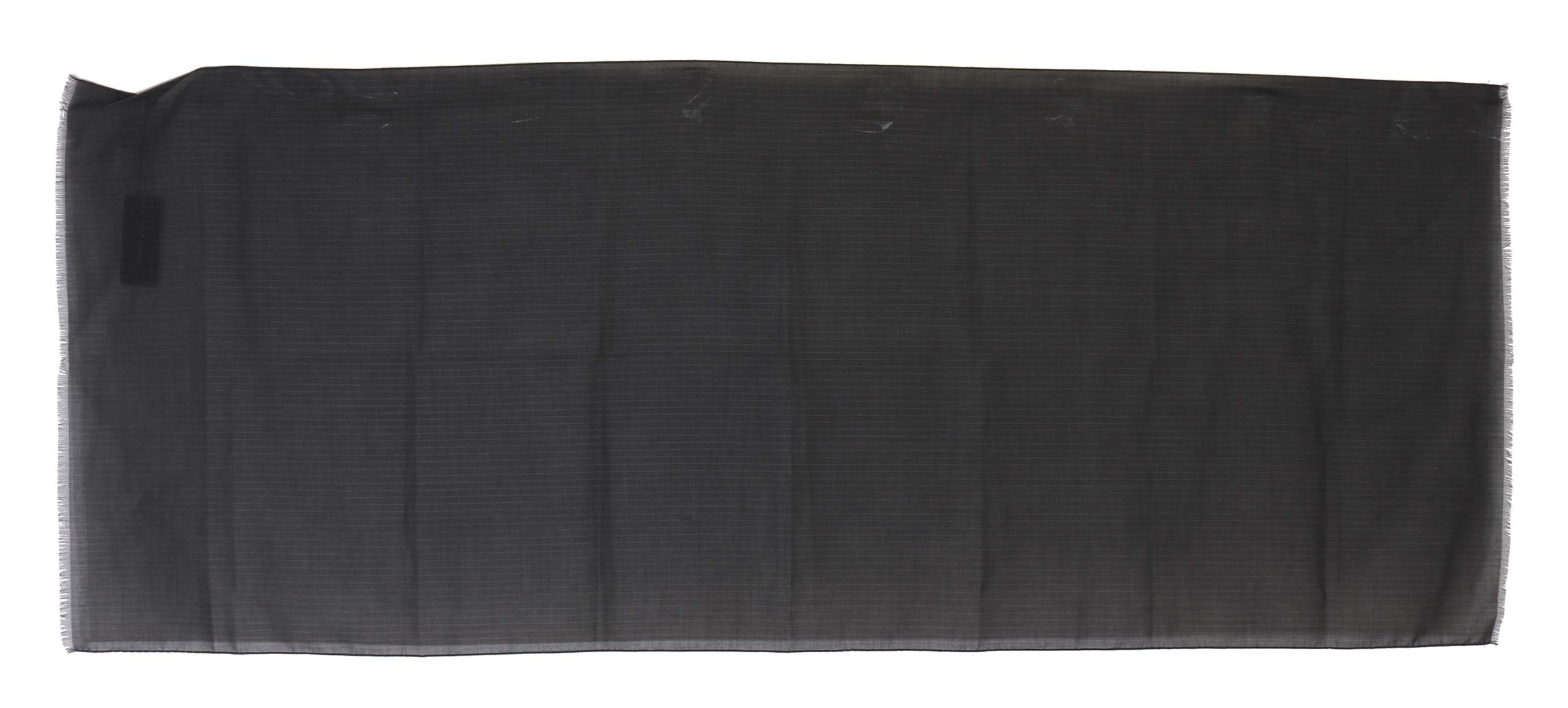 Elegant Gray Striped Wool Men's Scarf - ventzia