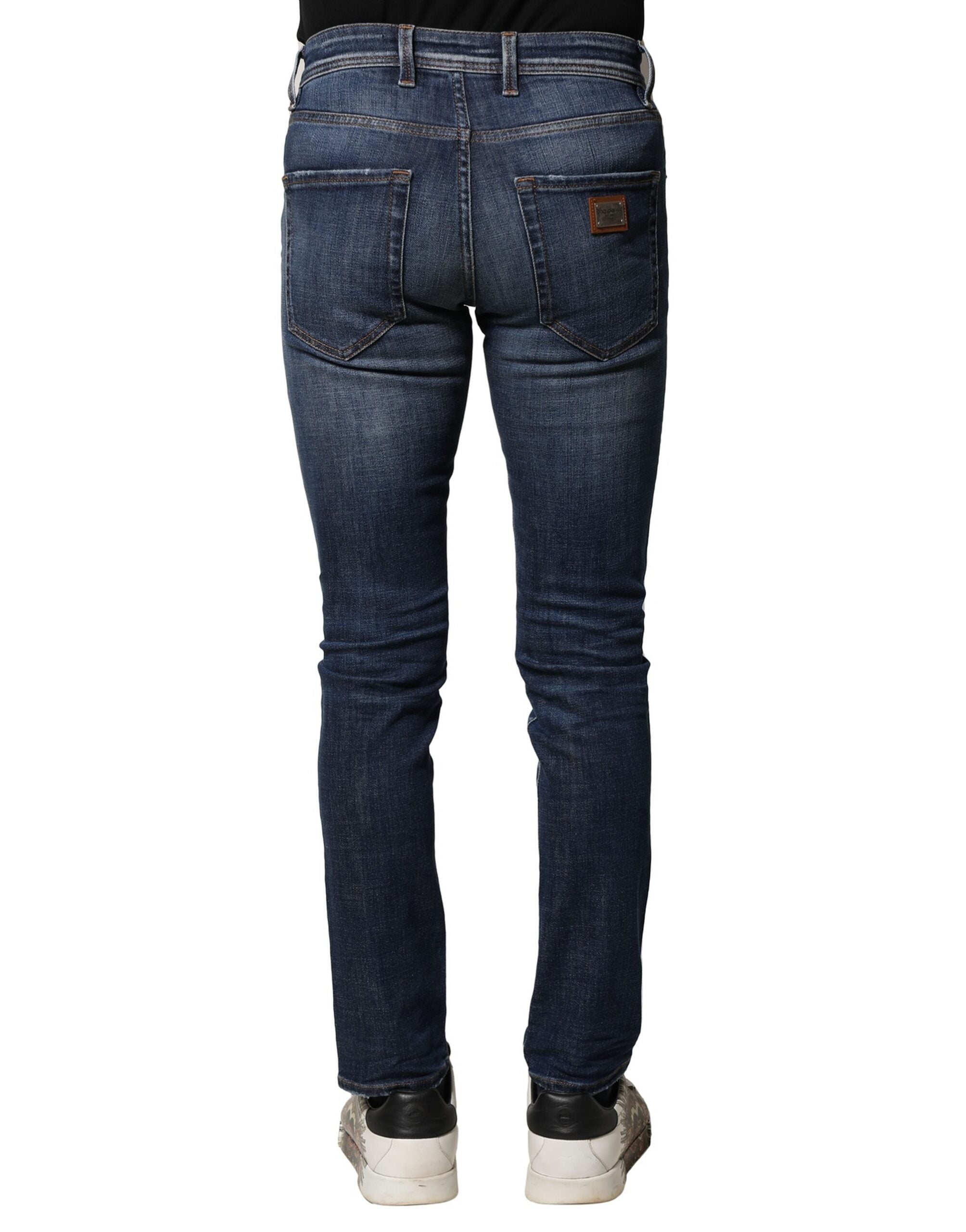 Blue Washed Cotton Slim Fit Men Denim Jeans - ventzia