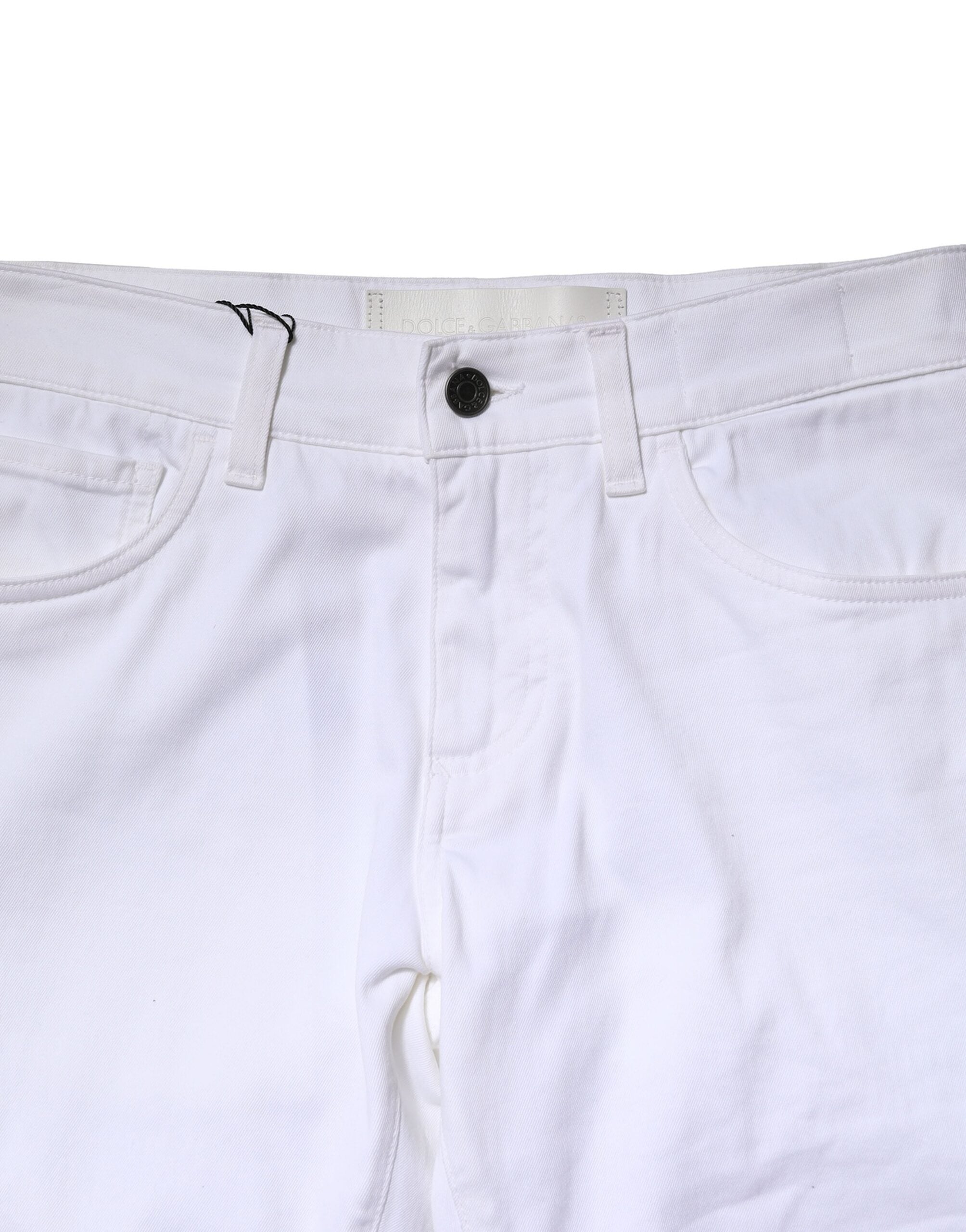 White Cotton Skinny Men Denim Jeans - ventzia