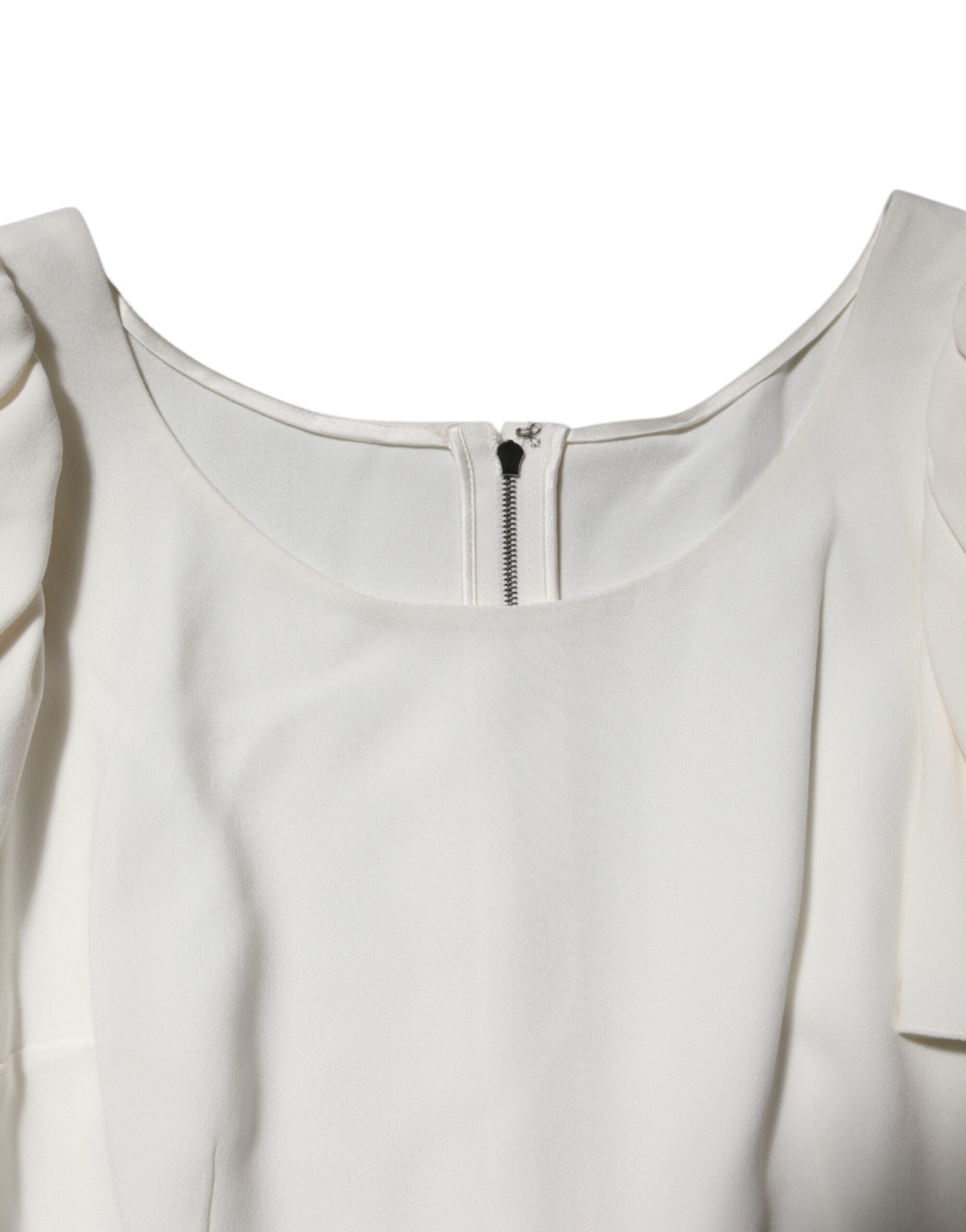 White Round Neck Short Sleeves Blouse Top - ventzia
