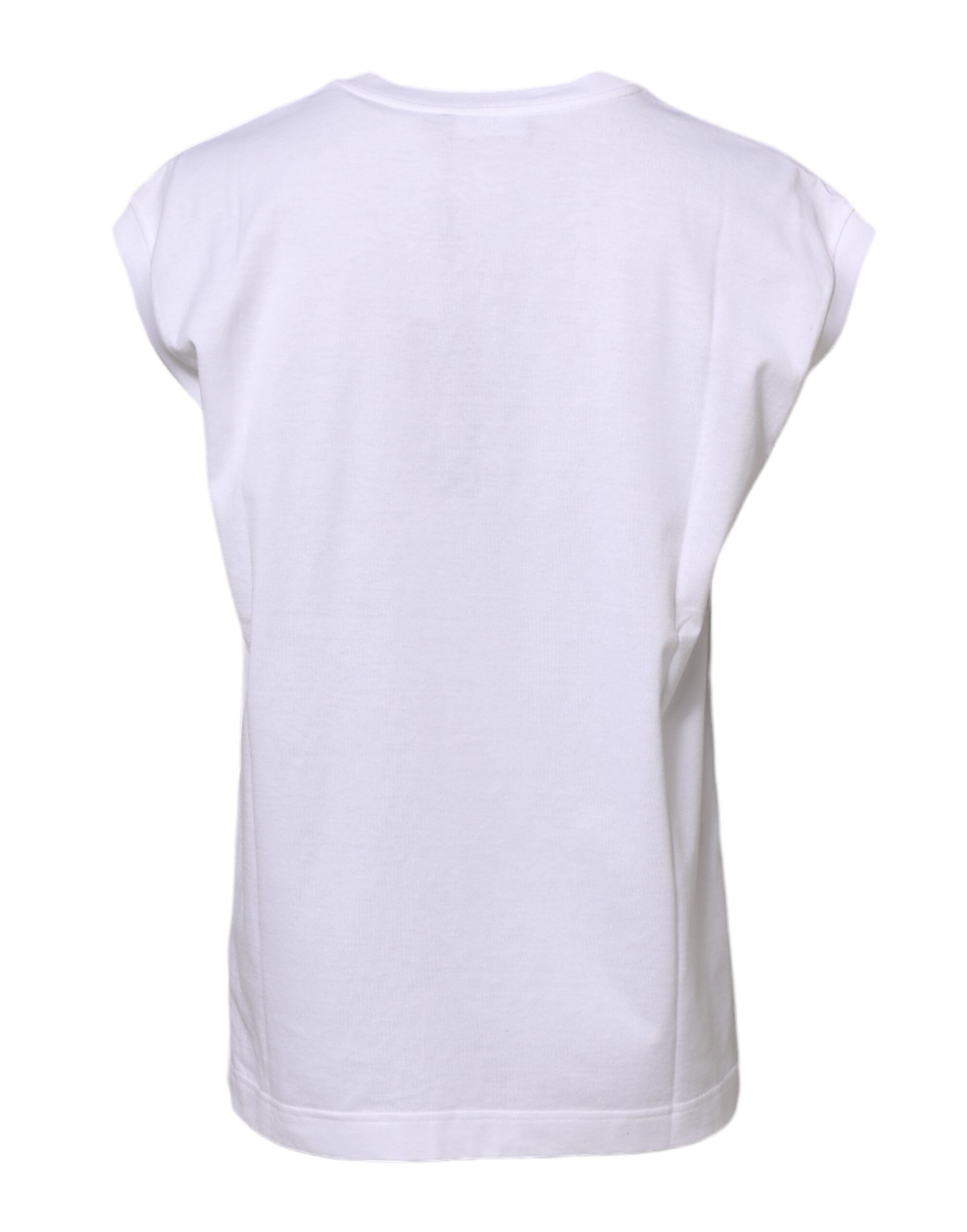 White Cotton Sleeveless Women Tank T-shirt - ventzia