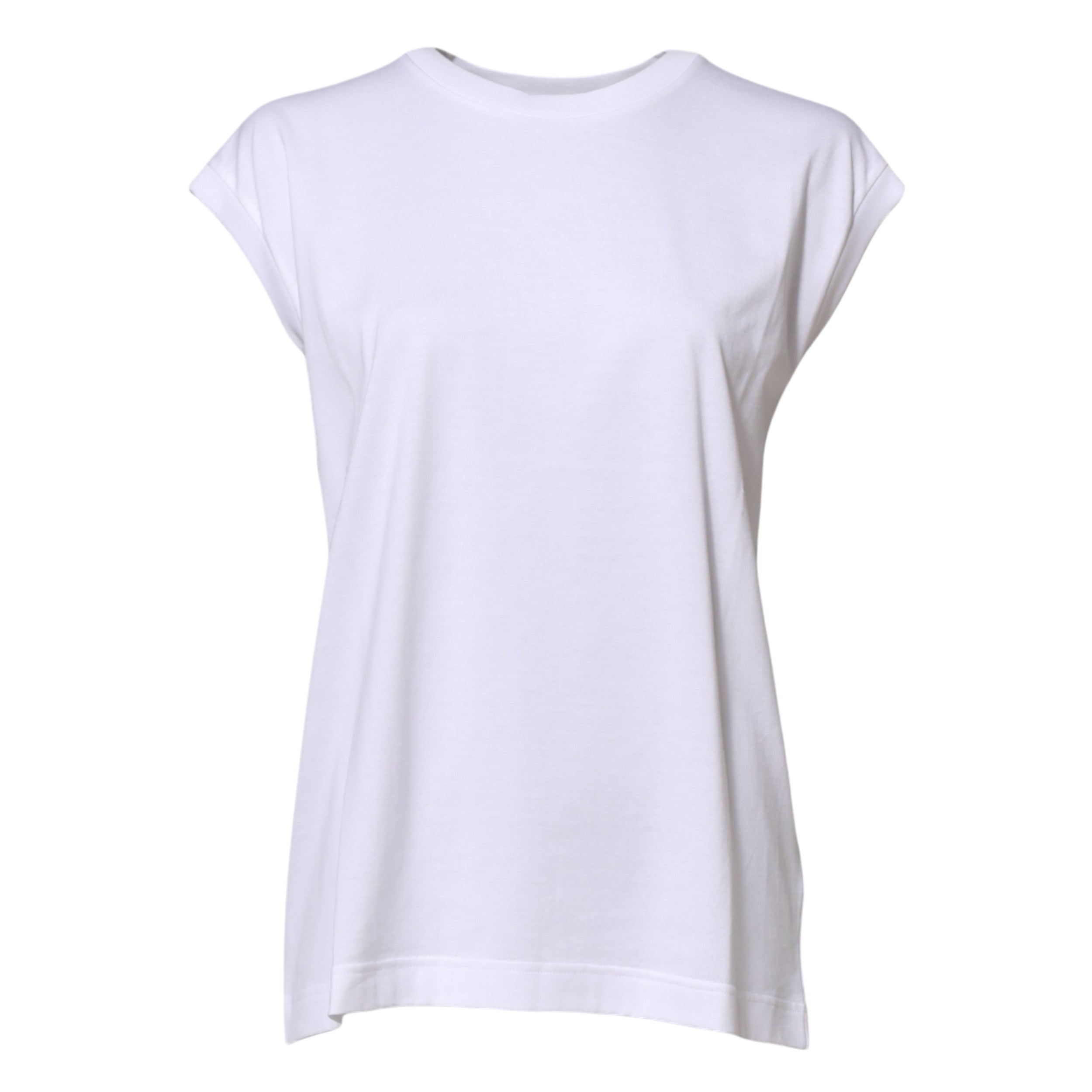 White Cotton Sleeveless Women Tank T-shirt - ventzia