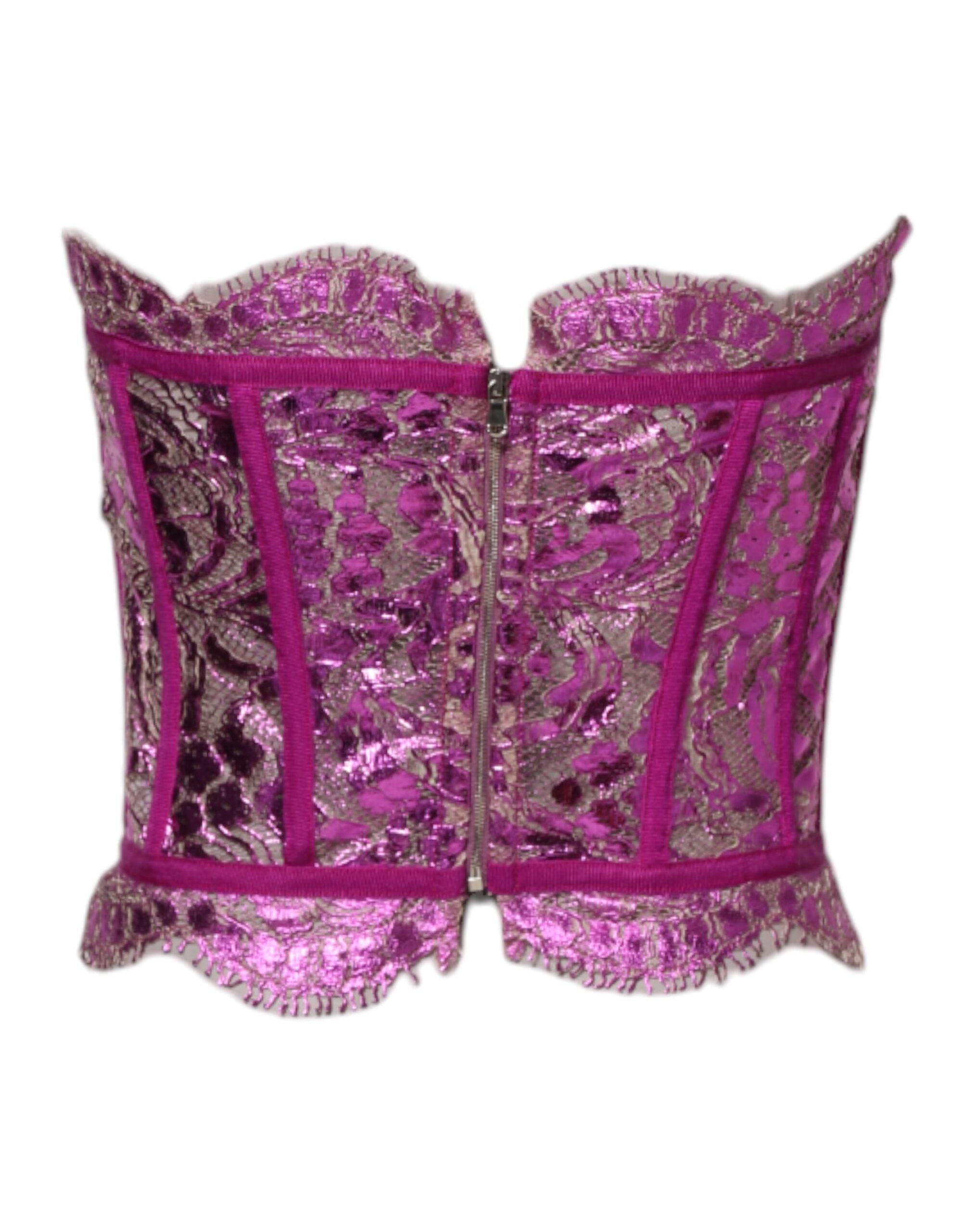 Pink Bustier Sleeveless Corset Blouse Top - ventzia