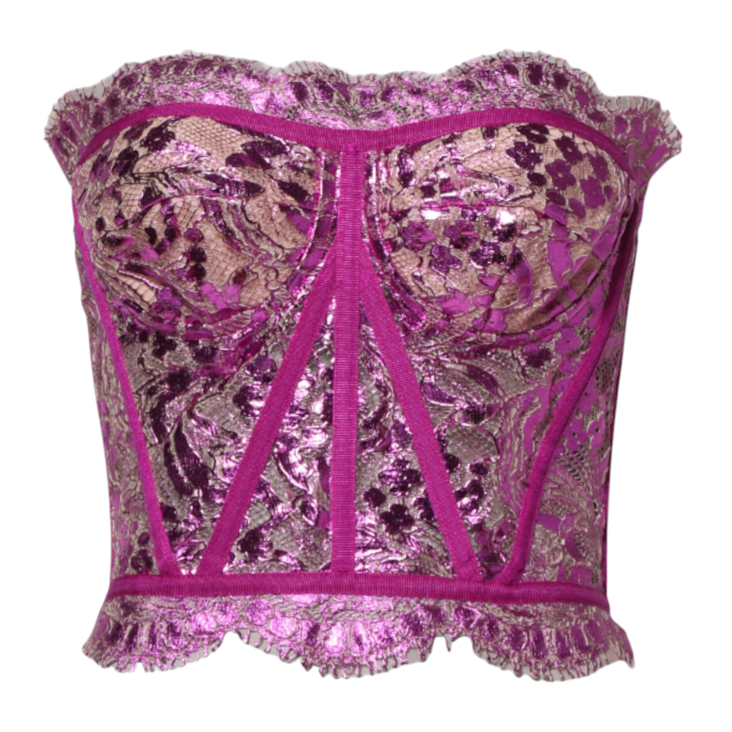 Pink Bustier Sleeveless Corset Blouse Top - ventzia