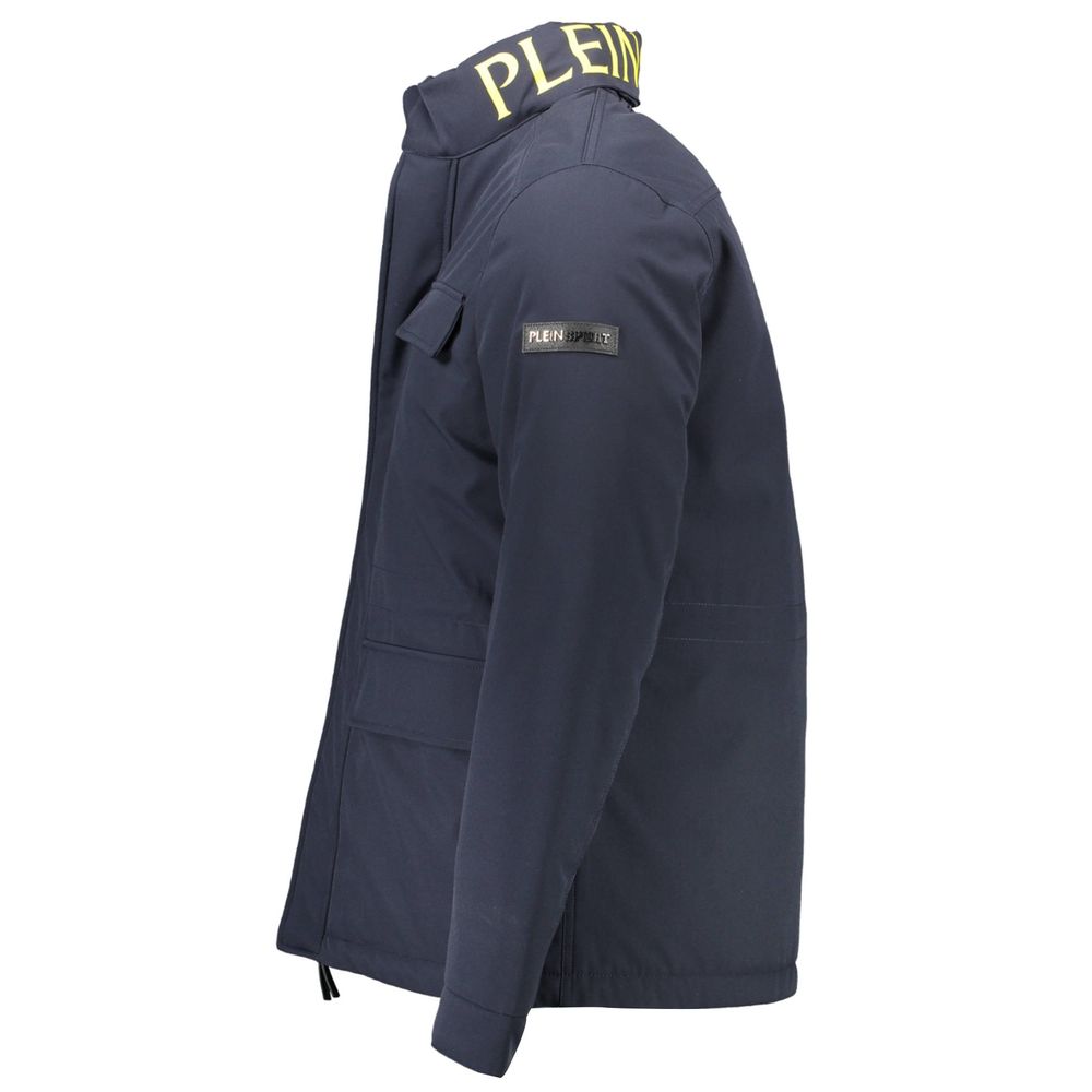 Blue Polyester Jacket - ventzia