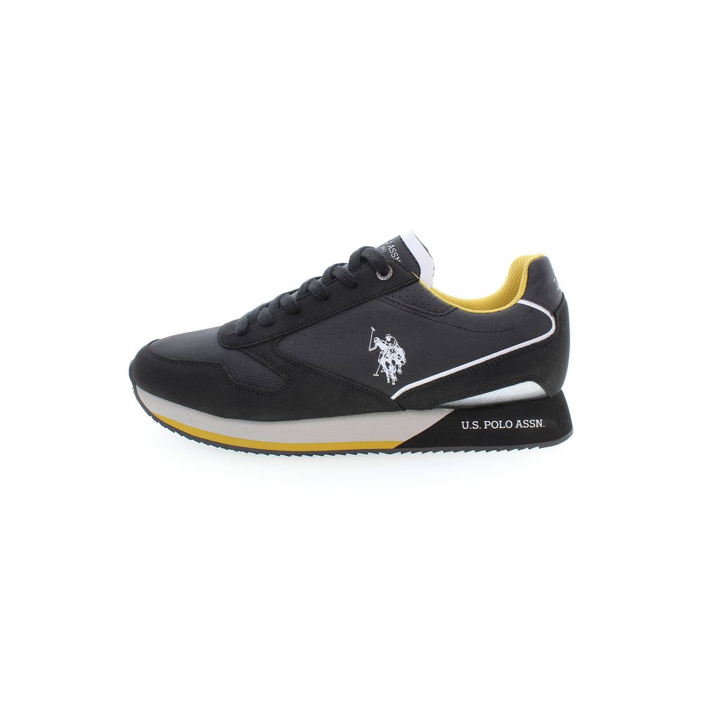 Black Polyester Men Sneaker - ventzia
