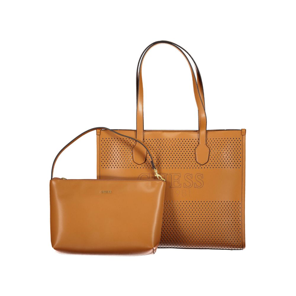 Brown Polyethylene Handbag - ventzia