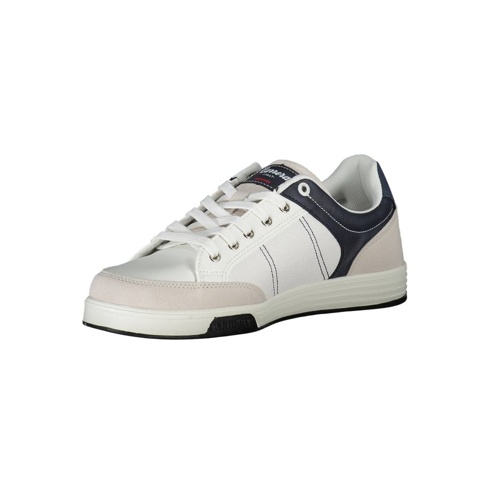 White Polyurethane Men Sneaker - ventzia