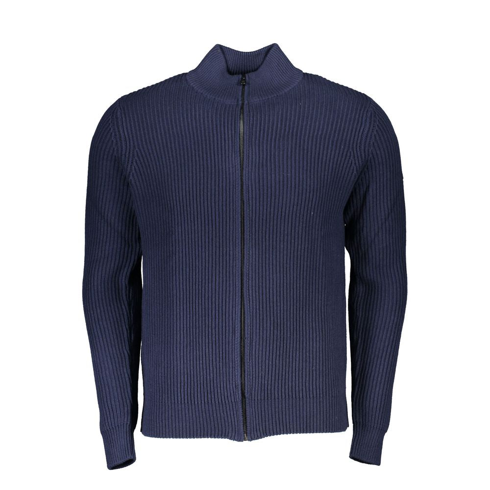 Blue Cotton Men Cardigan - ventzia