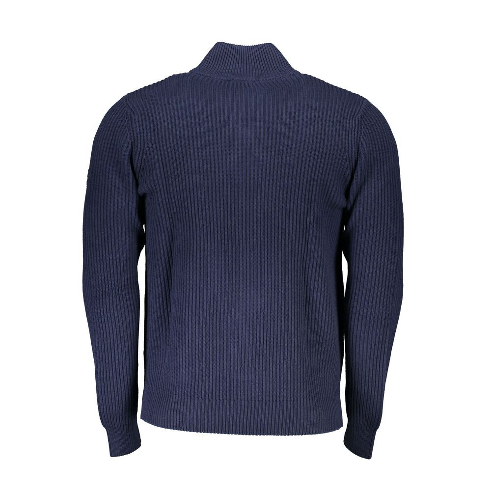 Blue Cotton Men Cardigan - ventzia
