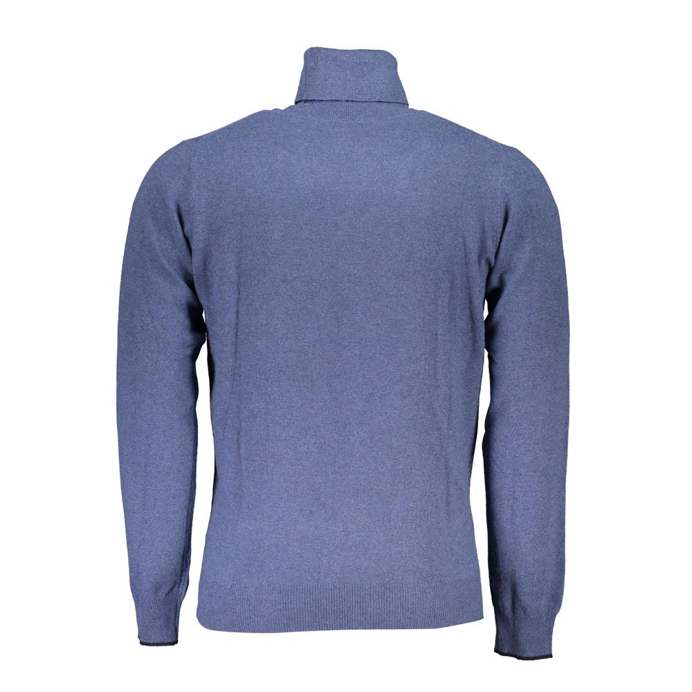 Blu Poliammide Men Sweater Turtleneck - ventzia