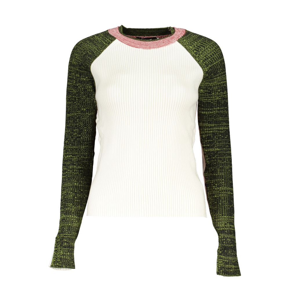 White Polyester Sweater - ventzia