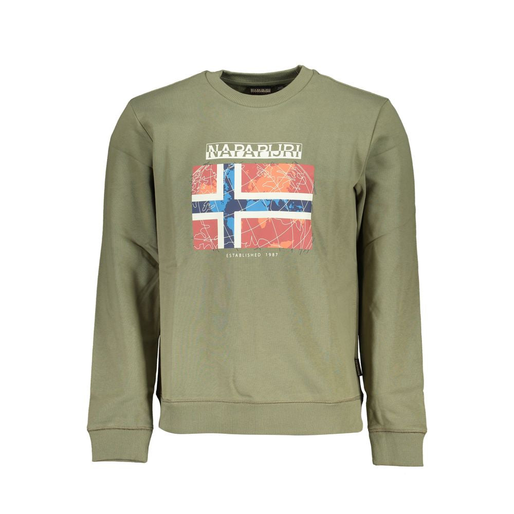 Green Cotton Men Sweater - ventzia