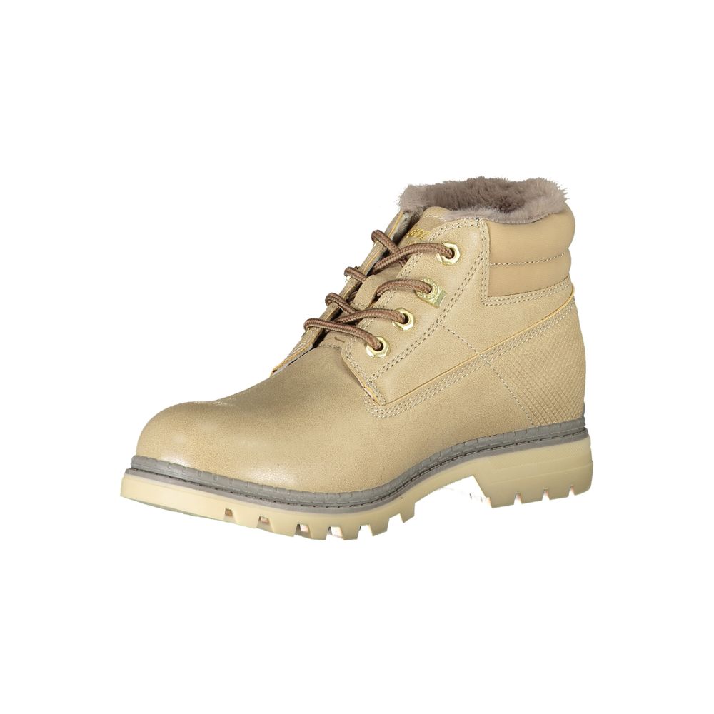 Beige Polyester Women Boot - ventzia