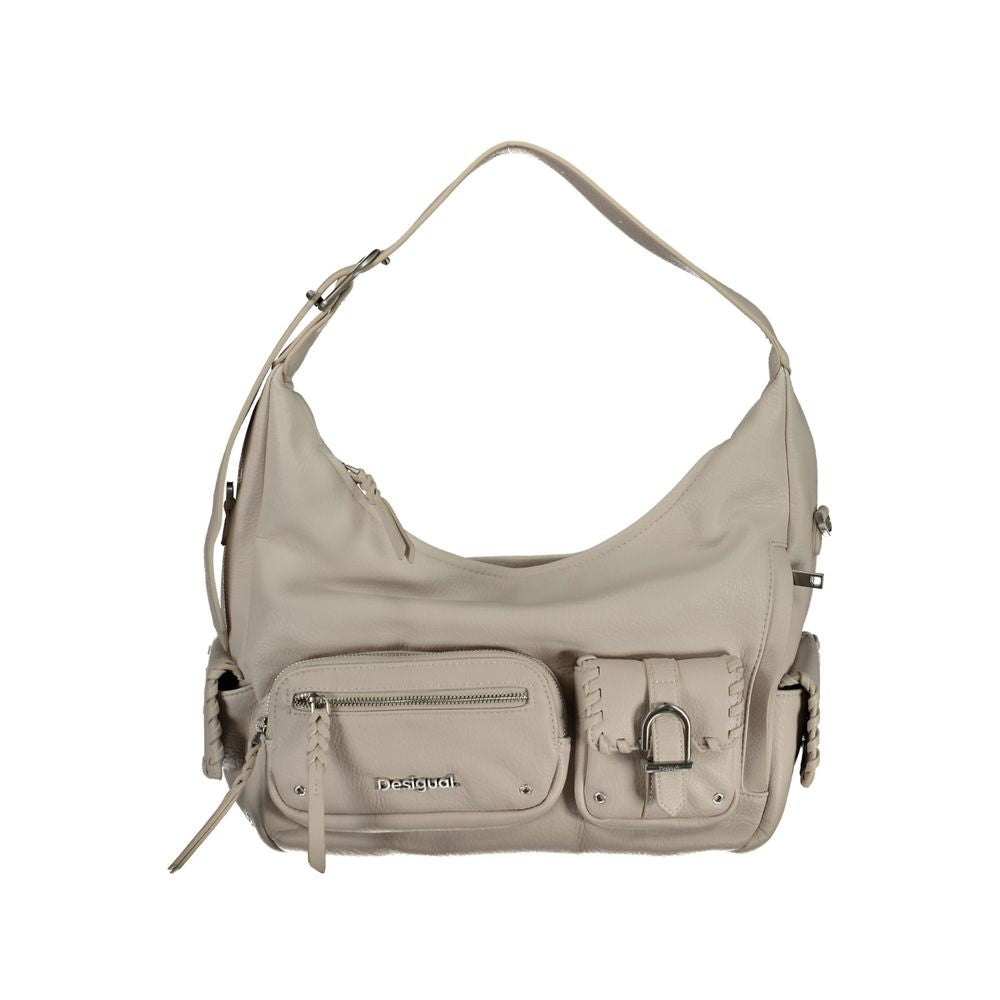 White Polyurethane Women Handbag - ventzia
