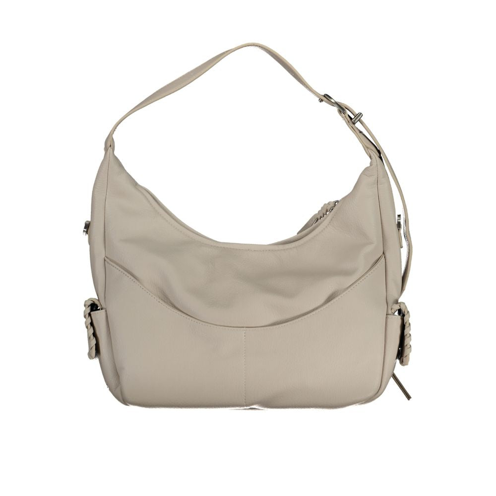 White Polyurethane Women Handbag - ventzia