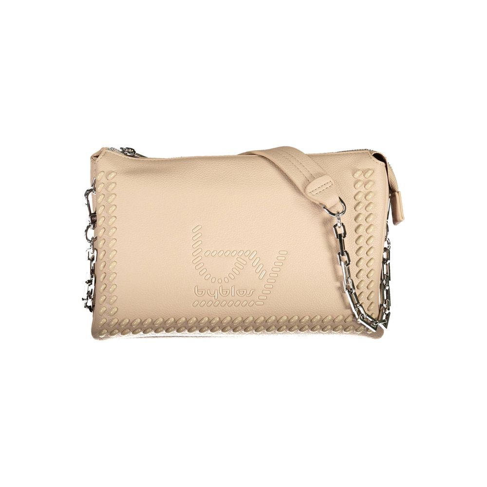 Beige Polyurethane Women Handbag - ventzia