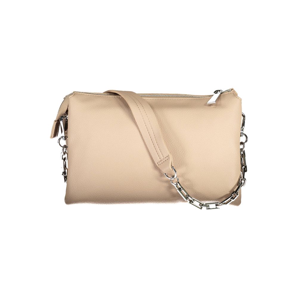 Beige Polyurethane Women Handbag - ventzia