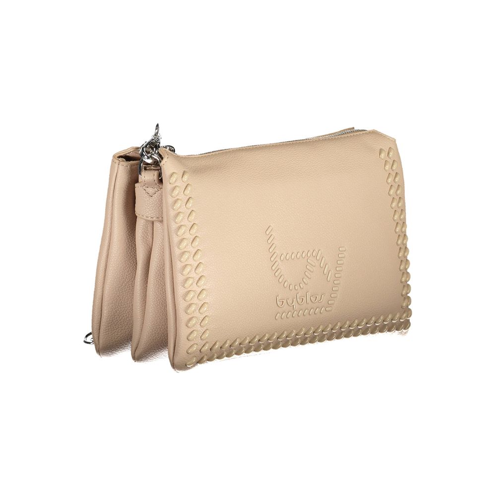 Beige Polyurethane Women Handbag - ventzia
