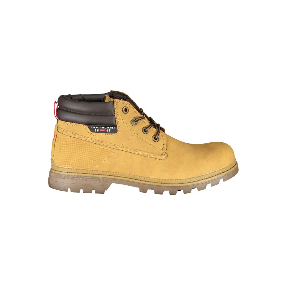 Yellow Polyester Men Boot - ventzia