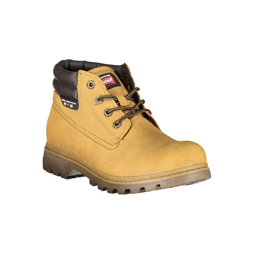 Yellow Polyester Men Boot - ventzia